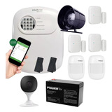 Kit De Segurança Com Alarme E Câmera Wifi 5 Sensores Sf