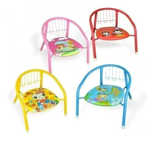 Silla Niños Niñas Metálicas Varios Colores Y Diseño