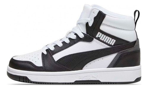 Puma Rebound V6 Mid Jr Unisex Color Negro, Blanco 