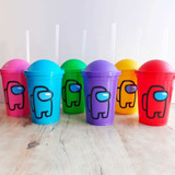 Vaso Plástico Milkshake Among Us Personalizado (6 Unidades)