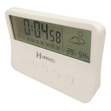 Despertador Branco Herweg 2986 - Alarme, Termômetro, Cal.