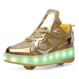 Zapatos Para Niños Con Luces Led, Patines Con Ruedas