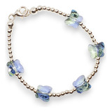 Pulsera Plata Mariposas Cristal Swa Azul Verde