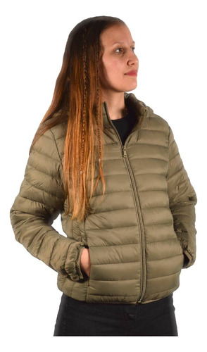 Campera Inflada Mujer Ansopaz Capucha Desmontable Invierno