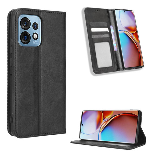 Funda Para Motorola Moto X40 Pro Cierre Magnético Cuero Pu