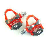 Pedales Wellgo R168 Con Traba Rosca 9/16 Rojo Ruta Ciclismo