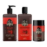 Kit Shampoo + Balm + Pó Texturizador Barba Negra Don Alcides
