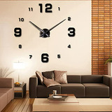 Reloj De Pared Grande 3d Diy Sin Marco Con Espejo Para Decor