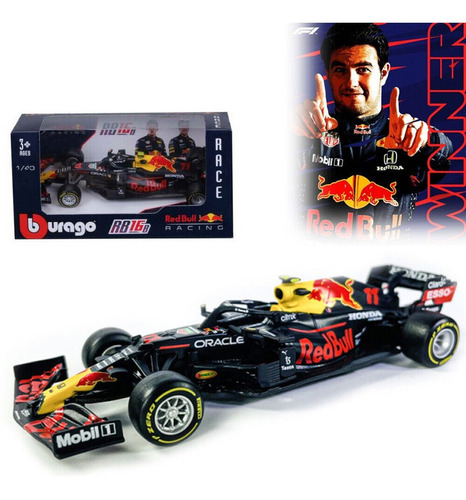 Formula F1 Red Bull Rb16b Checo Perez 11 Burago 1:43 Diecast