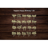 100 Letreros Pastel Cake Topper Happy Birthday - Mdf 3mm