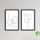 Cuadros Decoración Hogar Set  Home Love Canvas 2 Uds Premium