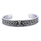 Pulseira Viking Bracelete Luxo Martelo Thor Vintage Aço 316l