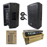 Equipo Amplificador 200w +2 Parlantes Pasivos 8¨ 400w