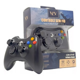 Controle Joystick Xbox360 Sem Fio Preto