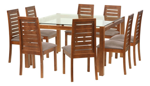 Juego De Comedor Barcelona 140x140 Silla Tenerife Cuero 