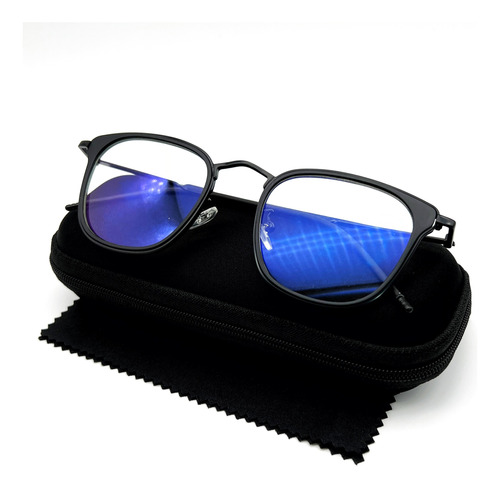 Óculos Descanso Blue Ray Blocker Metal Retrô Filtro Luz Azul