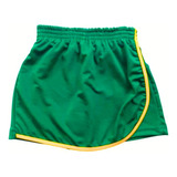 Shorts-saia Feminino Infantil/juvenil Verde E Amarelo Brasil
