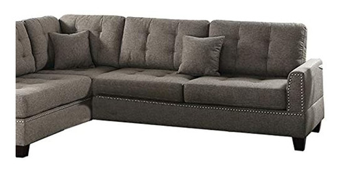 Benzara Bm168668 Sofa Con Otomana Y Cojin Polifibra Color 