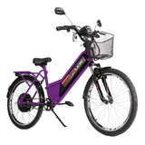 Bicicleta Elétrica - Confort - 800w - Violeta - Duos Bikes