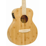 Bamboo Guitarra Electroacústica Bambú Natural 38 Con Funda