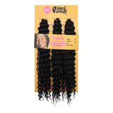 Cabelo Orgânico Crochet Braid Longo 60cm 300g Black Beauty