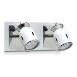  Aplique De Baño Blanco - Acero  2 Luces Apto Led - Niza