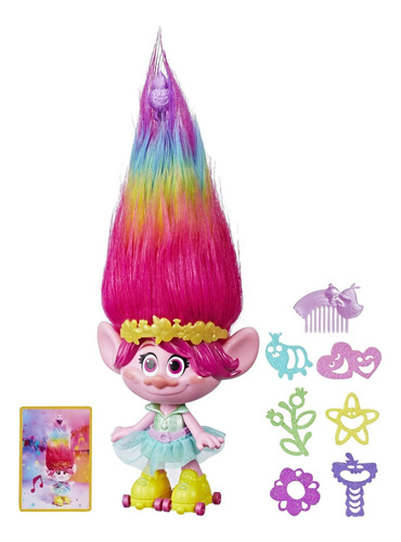 Trolls Party Hair Poppy Musical Doll, Canta  Hair Pulgadas T
