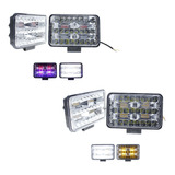 Par Faros Unidad 4x6 4656 48 Led Rectangular Estrobo Bicolof