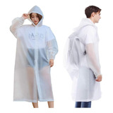 Capa De Chuva Impermeável Pvc Com Capuz Transparente Unissex