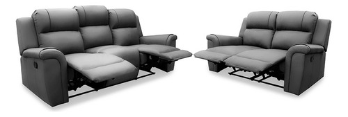 Sala Reclinable 100% Piel Genuina Helena Sofa Y Love