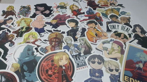 Pegatinas- Stickers Full Metal Alchemist, 30 Unidades- Anime