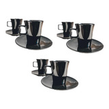 Set Café X6 Taza Y Plato Conica Brillante Tiendamama