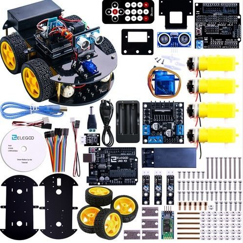 Kit De Auto Robot Inteligente Ensamblable Sensor Ultrasónico