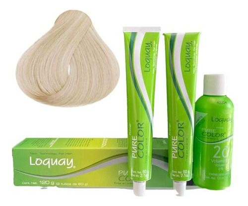  Kit Tinte Loquay 120g + Revelador 120ml Tonos Disponibles Tono 10.23 Rubio Extra Claro Nacarado Dorado