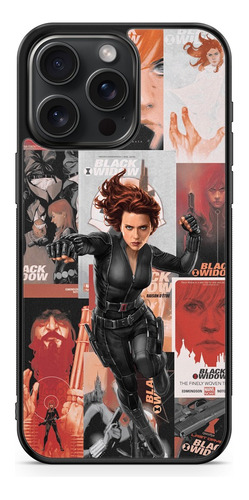 Funda Viuda Negra Black Widow Shield Marvel Comics Collage