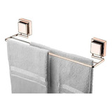 Suporte Porta Toalha Duplo Com Ventosa Rose Gold Future 8054