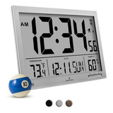 Reloj De Pared Digital Atómico Delgado-jumbo Con Temperatura
