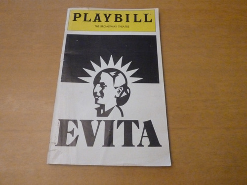 Opera Evita. Programa Playbill Broadway 1981