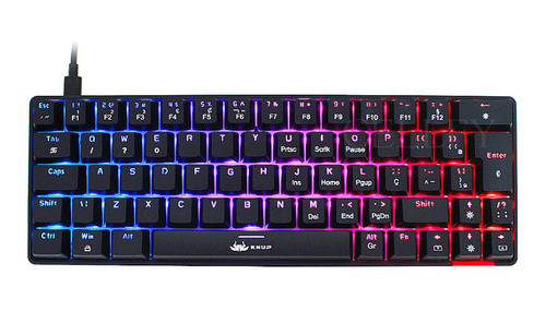 Teclado Mecânico Gamer Leds Rgb Switch Blue Ergonômico Usb