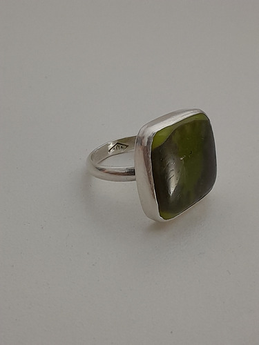 Anillo De Plata Y Vidrio