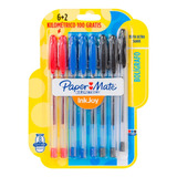 Boligrafo Inkjoy Punta Media Paper Mate Colores Basicos 8un