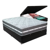 Cama Box Baú Casal E Colchão Black Graphite Anjos Molas