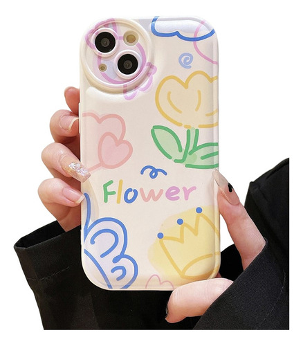 Funda De Teléfono Con Flores Pintadas For 14 13 12