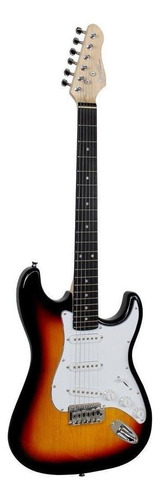 Guitarra Elétrica Giannini Standard G-100 De  Choupo 3-tone Sunburst E White Shell Verniz Com Diapasão De Madeira Técnica