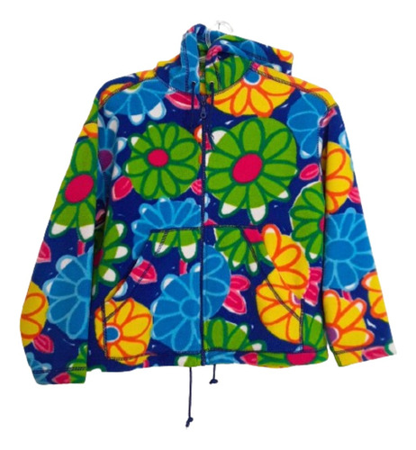 Buzo Campera Benetton Polar Estampado Floreado Geométrico 