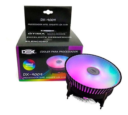 Cooler Gamer Para Processador Intel Rgb Silencioso Dx-9009