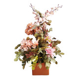 Arranjo Flor Artificial De Rosas Grande Decoração Vaso