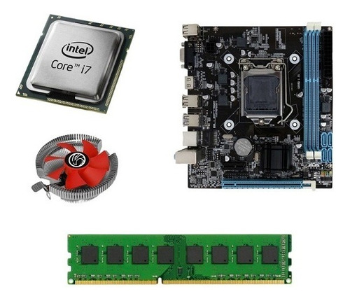 Kit Pl Mãe H81+proc. I7 4770+mem. 16gb Ddr3+cooler Cor Verde-escuro