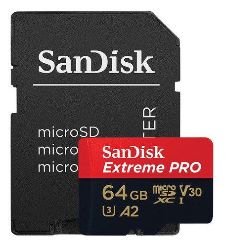 Cartão De Memória Micro Sd Sandisk Extreme Pro 64gb 200mb/s