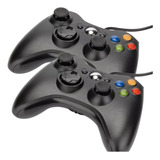 Kit 2 Controle Compatível Para Xbox 360 Pc Com Fio Joystick